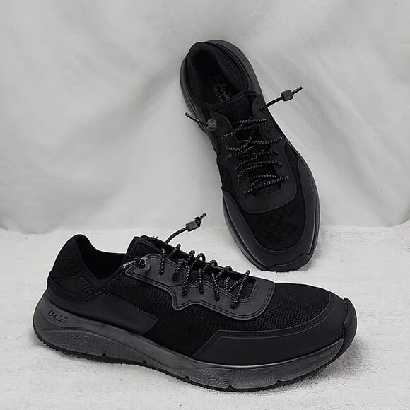 CLARKS NEW-DAVIS LOW TOP MENS ■SIZE 8■COLORWAY COMBI BLACK CANVAS ELASTIC-LACES - Picture 14 of 16